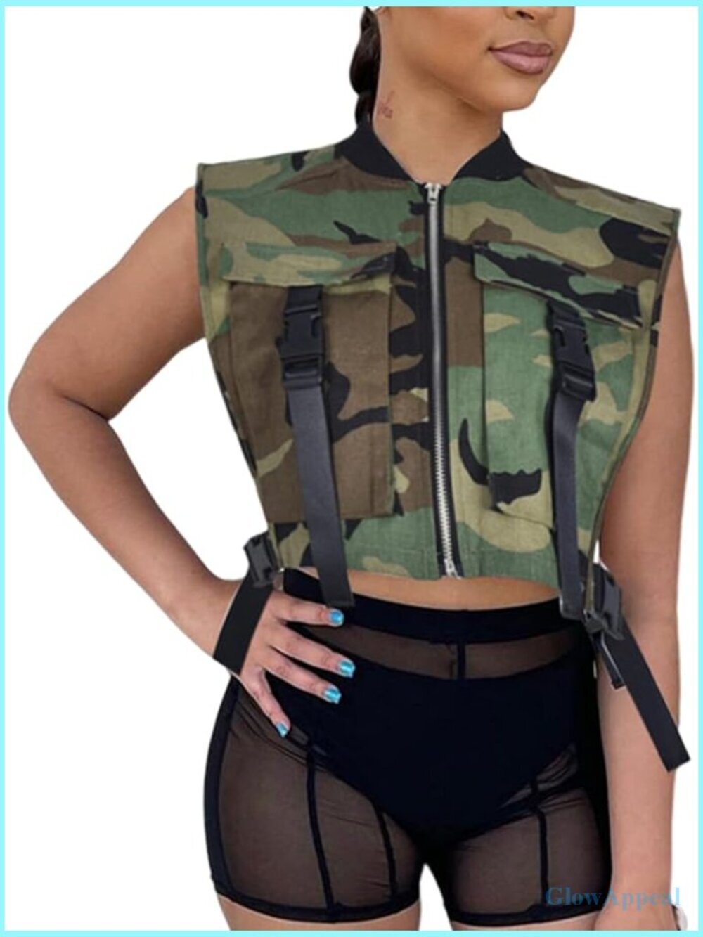 Cropped Denim Vest Jacket Sleeveless Tank Top
